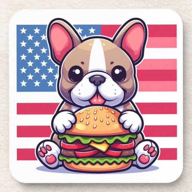 French Bulldog Hard Plastic Coaster (Front)