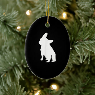French Bulldog Head Tilt Apparel, Frenchie Head Ceramic Ornament
