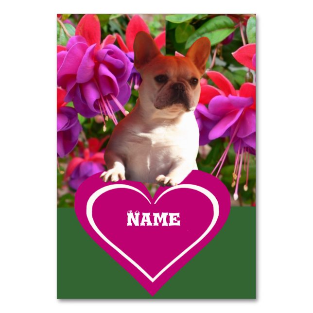 French Bulldog Heart French Bulldog Mother Table Number (Front)
