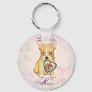 French Bulldog Heart Mum Key Ring