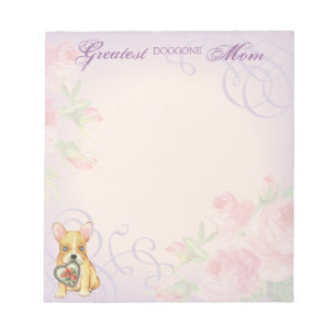 French Bulldog Heart Mum Notepad