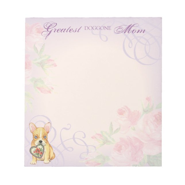 French Bulldog Heart Mum Notepad (Front)