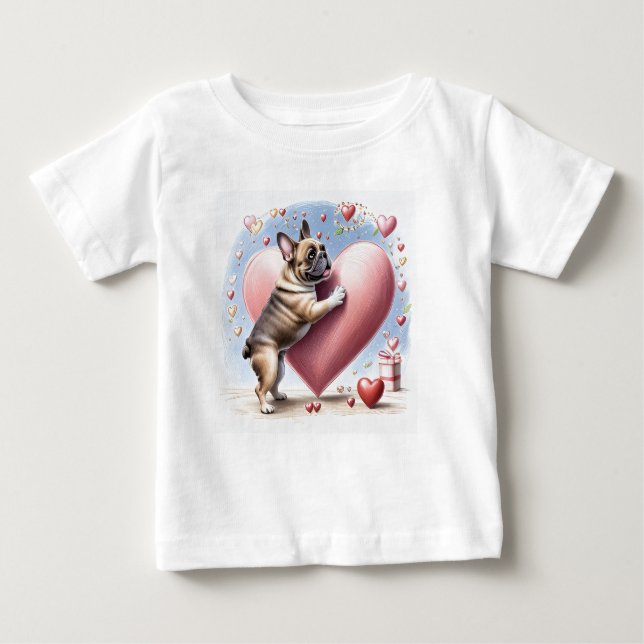 French Bulldog Heart Skip French Bulldog Baby T-Shirt (Front)