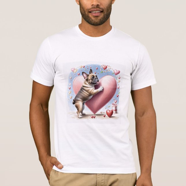French Bulldog Heart Skip French Bulldog T-Shirt (Front)