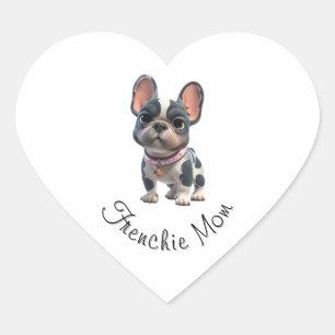 French Bulldog Heart Sticker