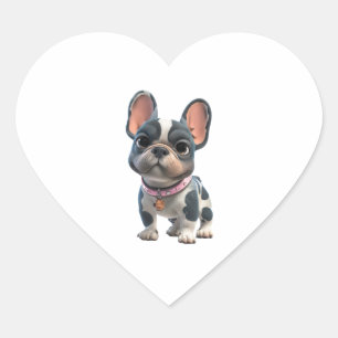 French Bulldog Heart Sticker