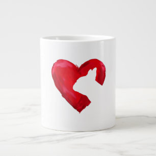 French Bulldog Heart Valentines Day Dog Lover Large Coffee Mug