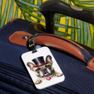 French Bulldog Herz Vatertag Bulldogge Luggage Tag
