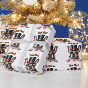 French Bulldog Herz Vatertag Bulldogge Wrapping Paper