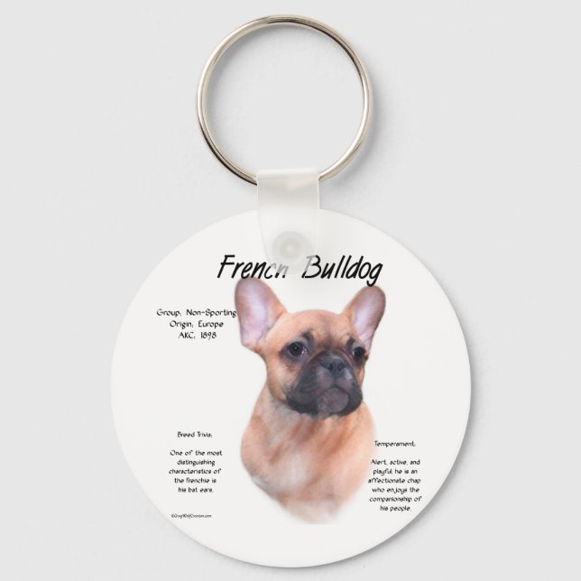 French Bulldog History Design Key Ring (Front)