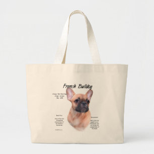 French Bulldog History Design Large Tote Bag