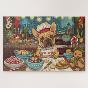 French Bulldog Holiday Baking: Festive Christmas Jigsaw Puzzle