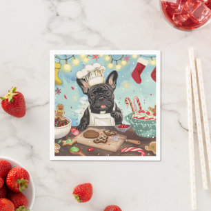 French Bulldog Holiday Baking: Festive Christmas Napkin