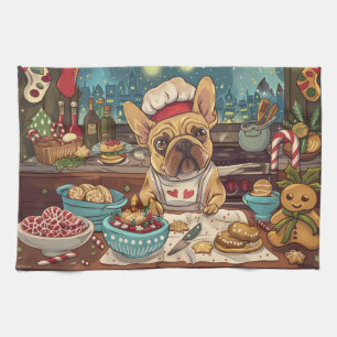 French Bulldog Holiday Baking: Festive Christmas Tea Towel