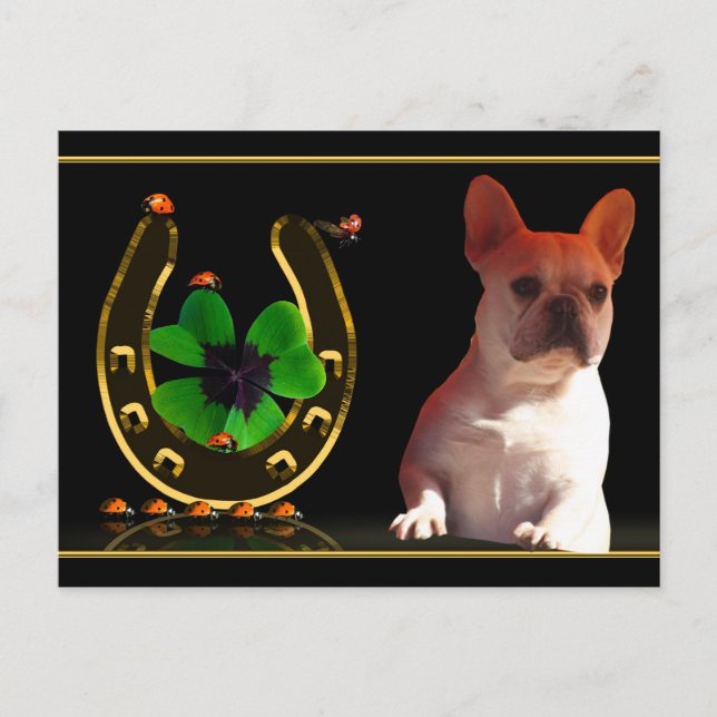 French Bulldog Horseshoe French Bulldog Postcard (Front)