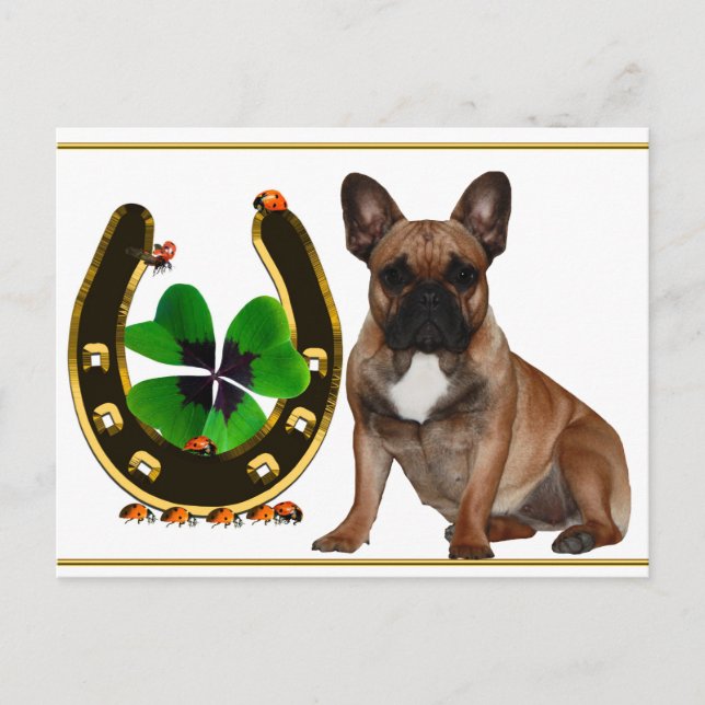 French Bulldog Horseshoe French Bulldog Postcard (Front)