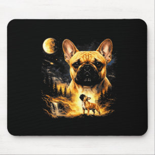 French bulldog howling to the moon vintage 90s mouse pad