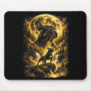 French bulldog howling to the moon vintage dog art mouse pad