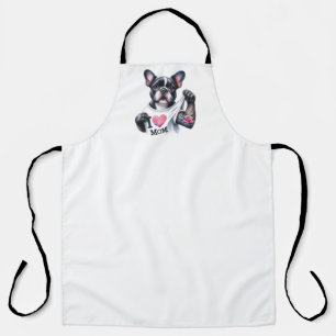 French Bulldog I Heart Mum Tattoo Apron