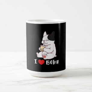 French Bulldog I Love Boba Bubble Milk Tea Dog Cut Coffee Mug