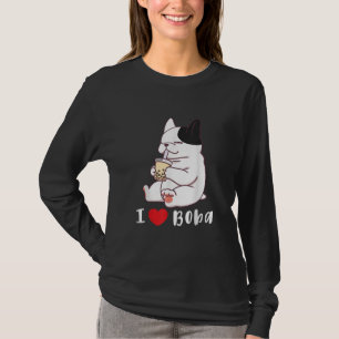 French Bulldog I Love Boba Bubble Milk Tea Dog Cut T-Shirt
