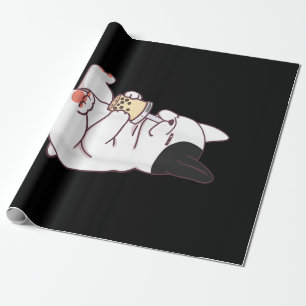 French Bulldog I Love Boba Bubble Milk Tea Dog Cut Wrapping Paper