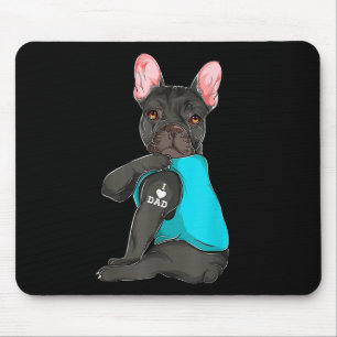 French Bulldog I Love Dad Tattoo Apparel, Dog Dad Mouse Pad
