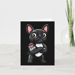 French Bulldog I Love Grandma Funny Dog Tattoo  Card