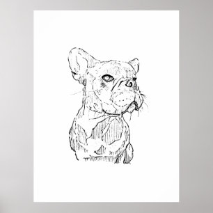 French Bulldog Illustration, Personalised Poster