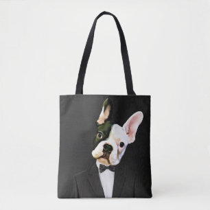 French Bulldog in a Tuxedo Tote Bag