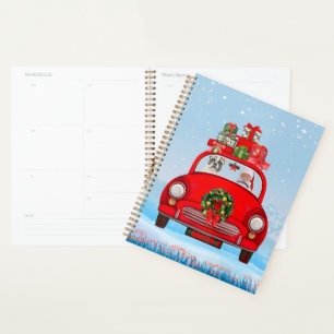 French Bulldog In Car With Santa Claus Planner