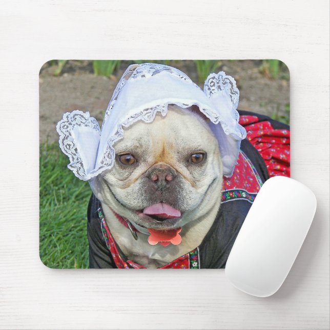 French Bulldog In Dutch Costume Mouse Pad (With Mouse)