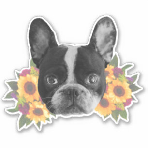 French Bulldog in Flowers Sticker