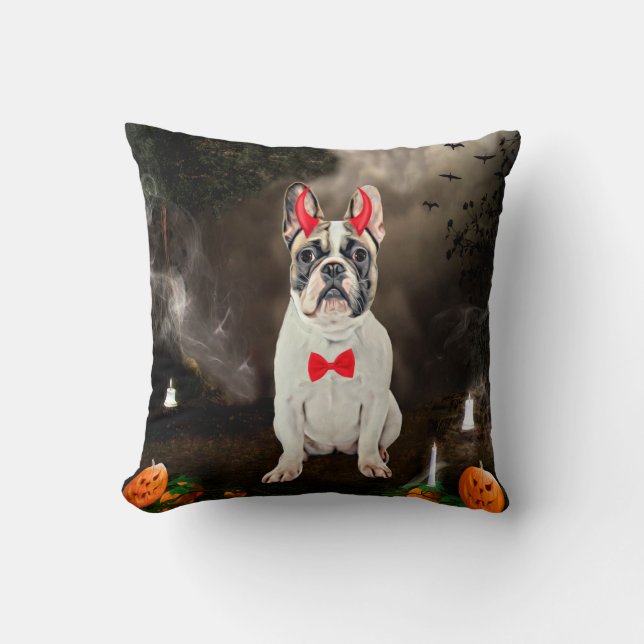 French Bulldog in Halloween Costume Cushion (Front)
