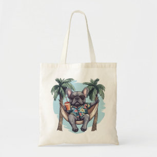 French Bulldog In Hawaiian Top Tote Bag