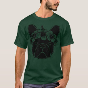 French Bulldog in Hibiscus Flower Crown TShirt