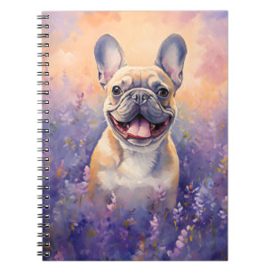 French Bulldog in Lavender field Notebook