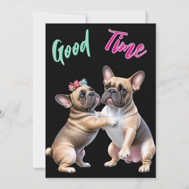 French Bulldog in love Valentine's Day  Save The Date (Front)