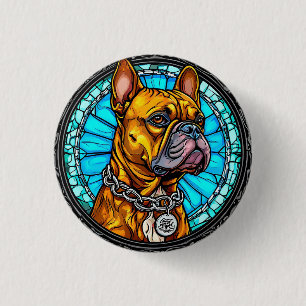 French Bulldog in Ornate Design 3 Cm Round Badge