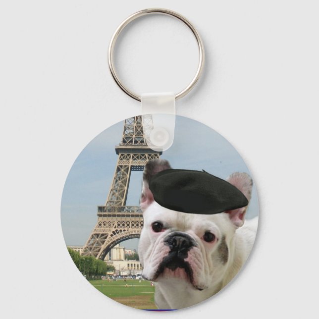 French Bulldog in Paris keychain (Front)