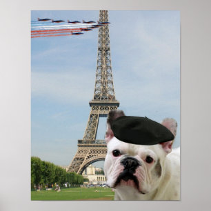 French bulldog in Paris Poster