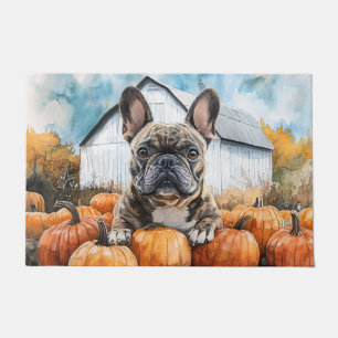 French Bulldog in Pumpkin Patch Doormat