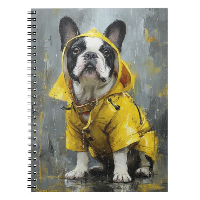 French Bulldog in Raincoat Notebook (Front)
