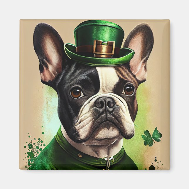 French Bulldog in St. Patrick's Day Dress Magnet (Front)