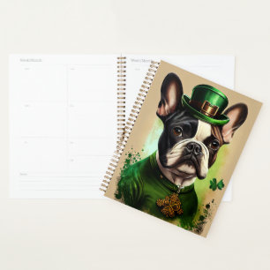French Bulldog in St. Patrick's Day Dress Planner
