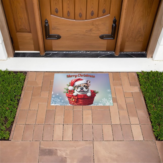 French Bulldog in the basket Doormat (Outdoor)