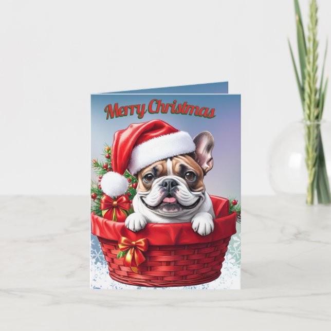 French Bulldog in the basket Invitation (Front)