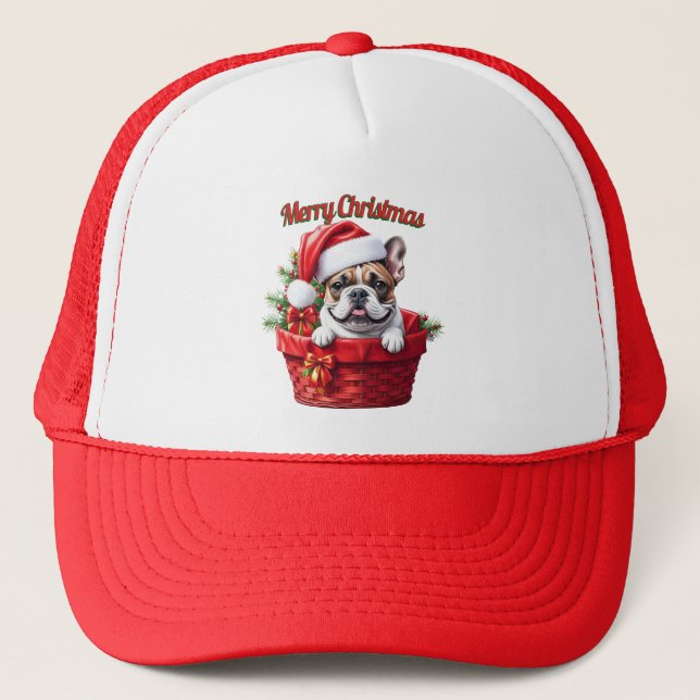 French Bulldog in the basket Trucker Hat (Front)