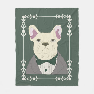 French Bulldog in Tux Fleece Blanket