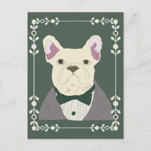 French Bulldog in Tux Postcard